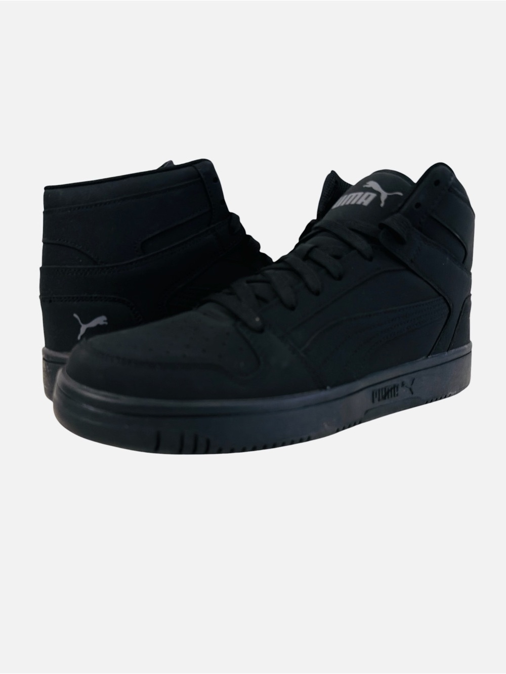 Puma Rebound Layup Nubuck Lace Up  Black Sneakers Casual Shoes 38127701 Size 11